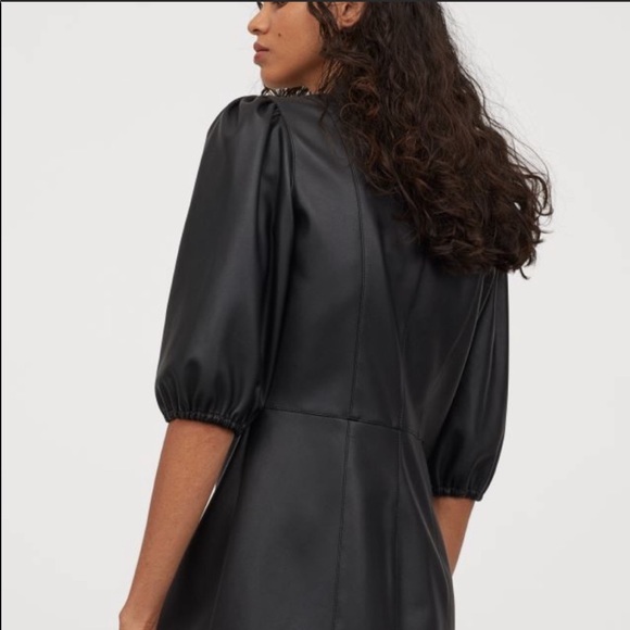 faux leather dress h&m